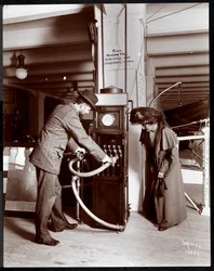 Exhibit of the Coston Signal Co. at the Museum of Safety Appliances of the American Institute of Social Service, New York, 1908